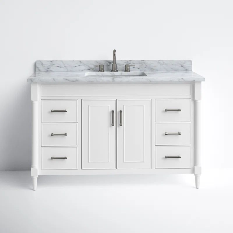 Selene Elegance 49'' White Single Freestanding Bathroom Vanity