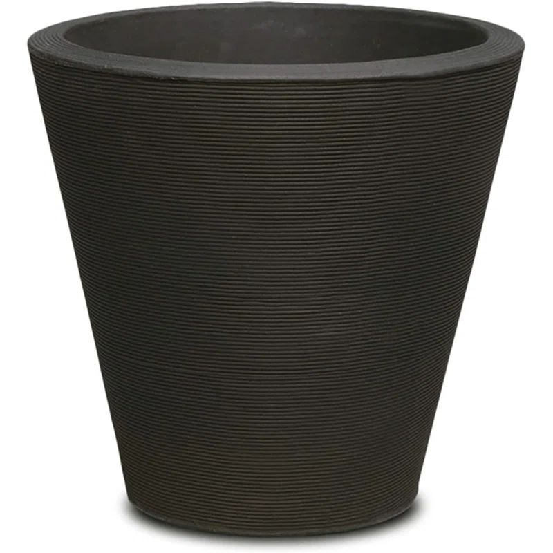Caviar Black Crescent Garden 20" Polyethylene Planter