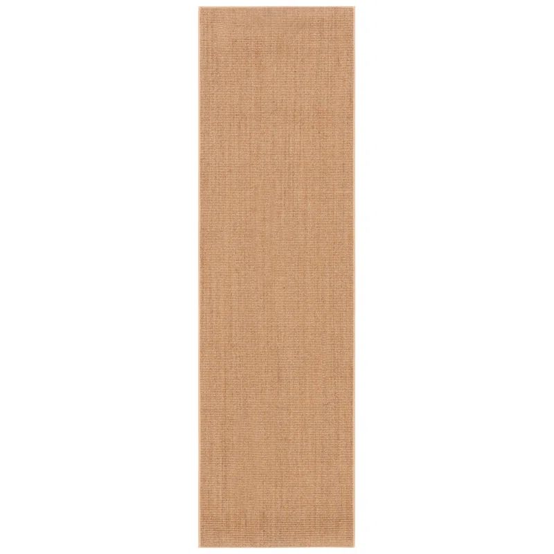 Beige Handmade Wool Runner Rug with Non-slip Backing