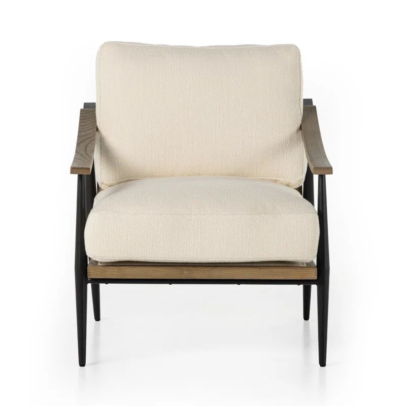 Kerbey Ivory Contemporary Leather Accent Chair