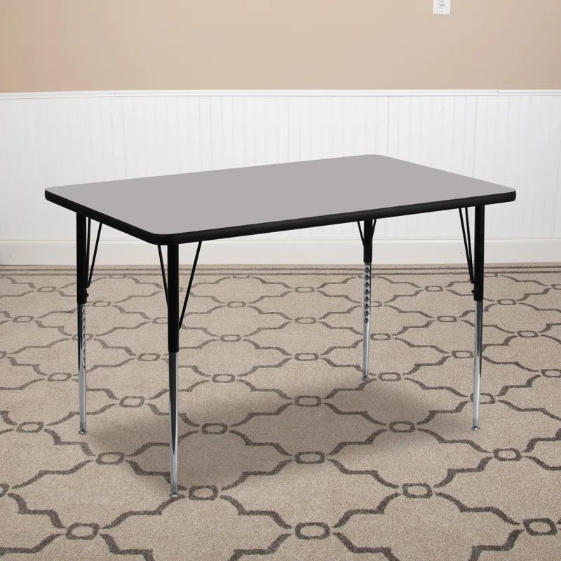 Elevate 24" x 48" Adjustable Height Grey Laminate Kids Activity Table