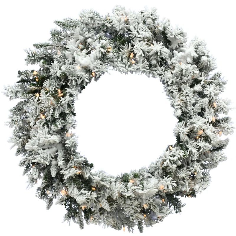 Festive Mountain Pine 36" Flocked LED Wreath