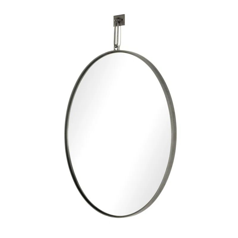 Rectangular Antique Silver Wood Wall Mirror