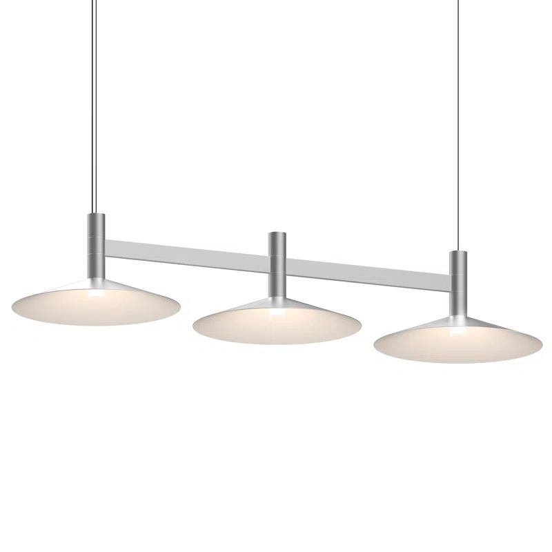 Satin Aluminum 3-Light LED Linear Pendant