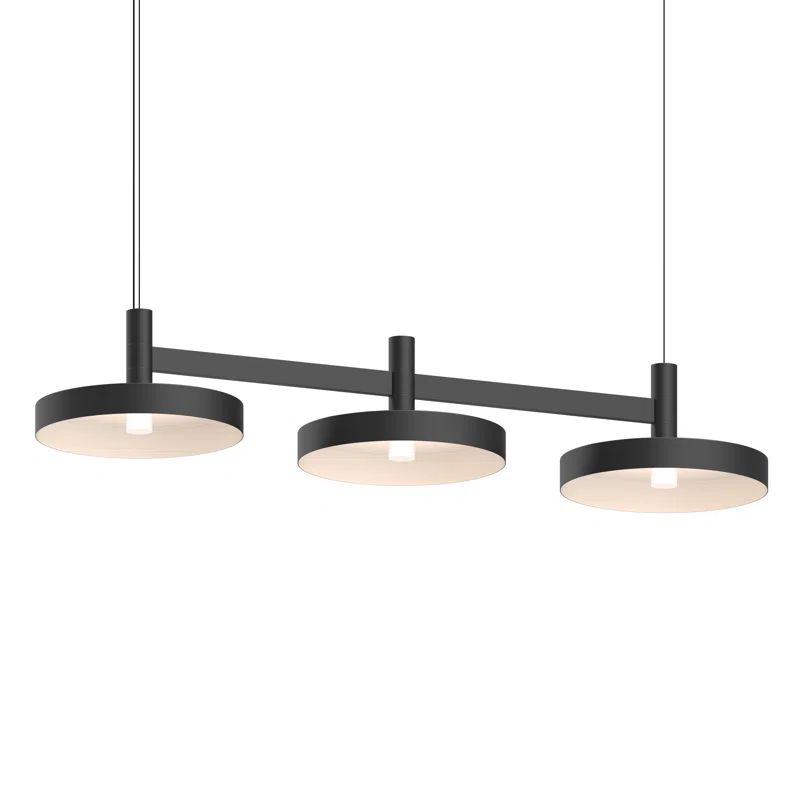 Sleek Satin Black Aluminum 29'' LED Kitchen Island Light