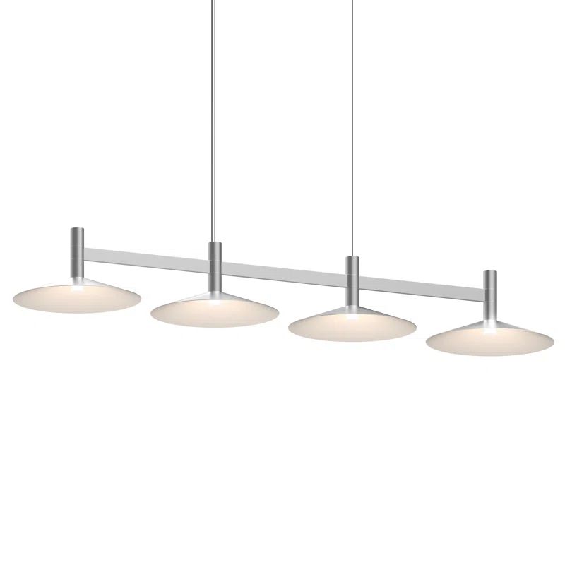Systema Staccato Sleek Silver Aluminum LED Kitchen Island Pendant