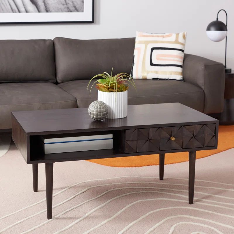 Lexington Walnut and Metal Coffee Table with Storage