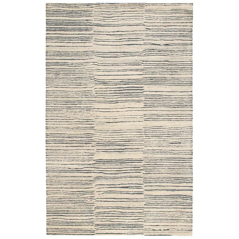 Avery Handmade Tufted Wool Striped Area Rug, 3' x 5', Gray