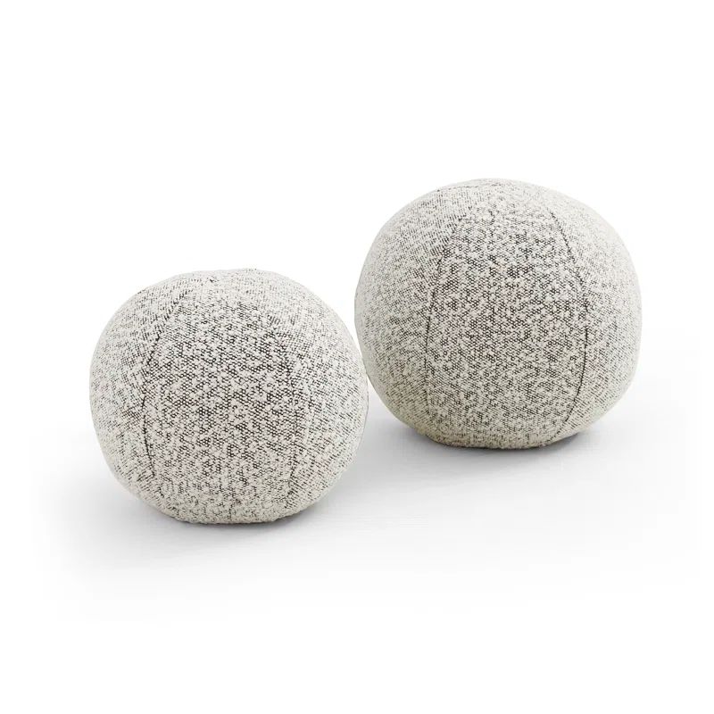 Knoll Domino Gray Round Boucle Throw Pillow Set