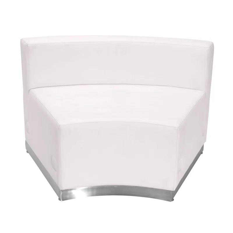 Avalon Melrose White LeatherSoft Concave Chair with Stainless Steel Base