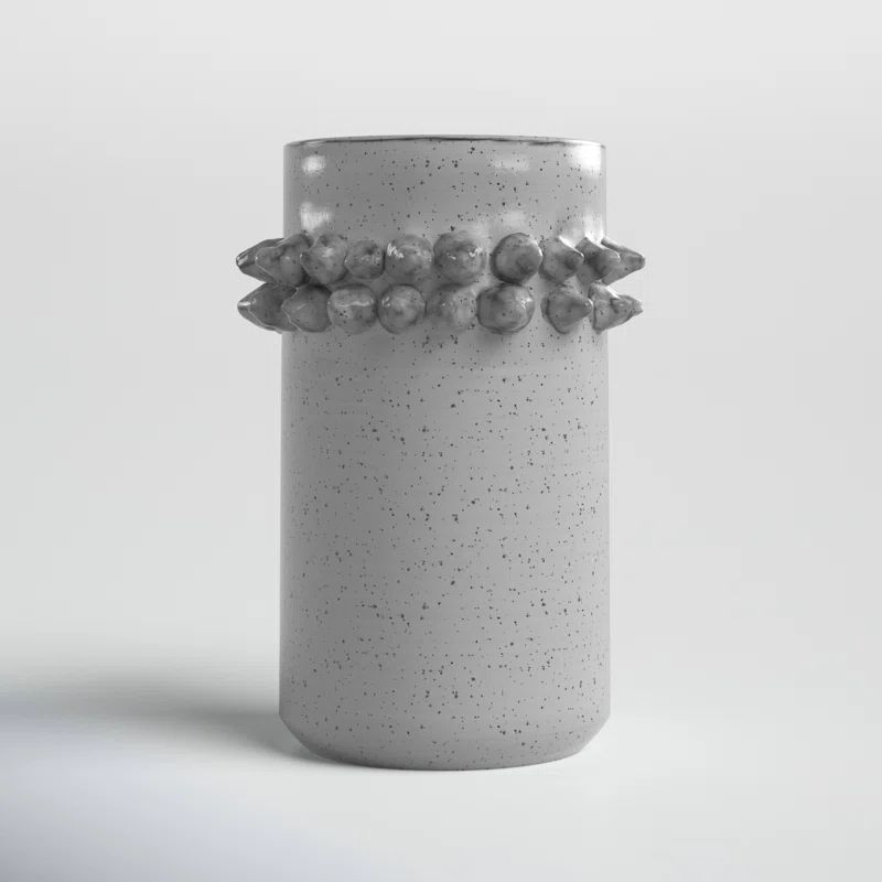 Gray Speckled Ceramic Decorative Table Vase