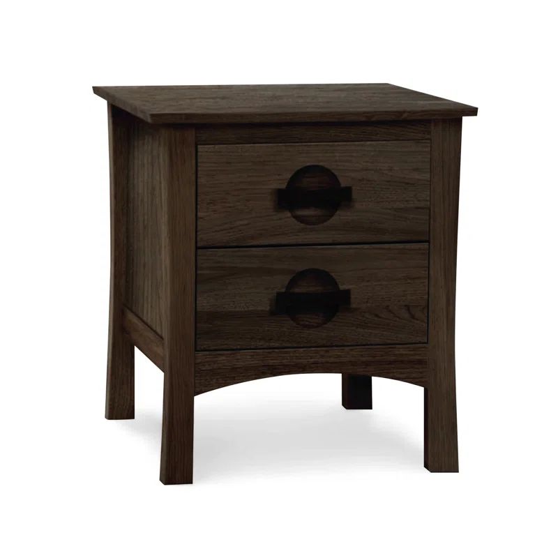 Berkeley Smoke Cherry 2-Drawer Solid Wood Nightstand