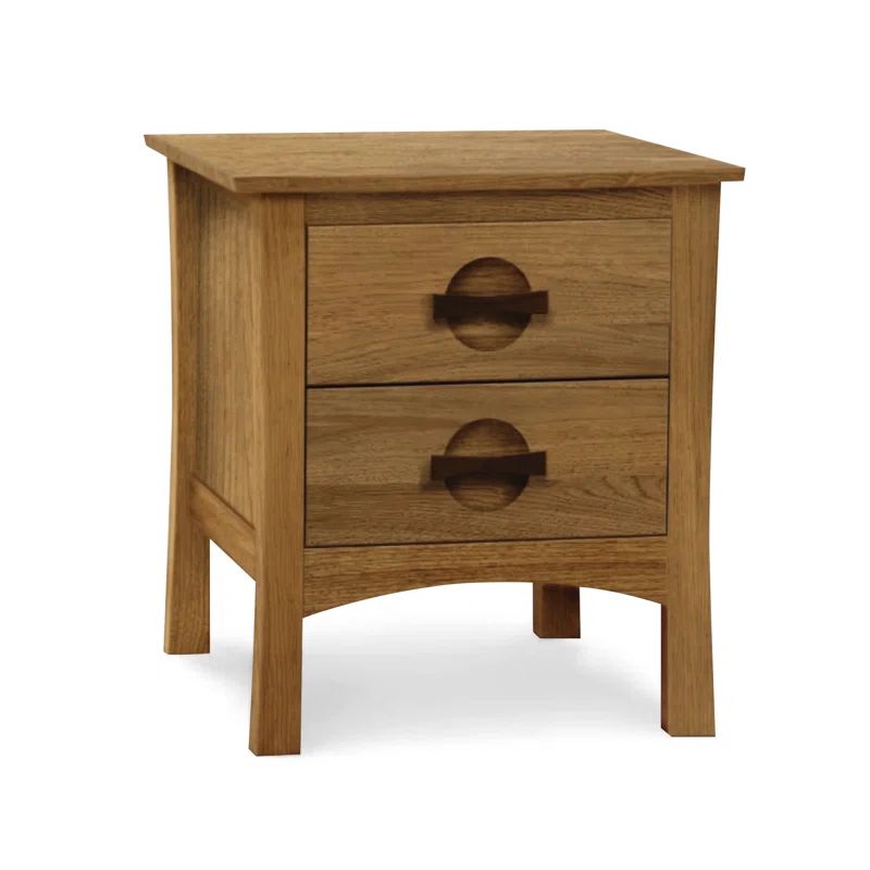 Saddle Cherry Solid Wood 2-Drawer Nightstand