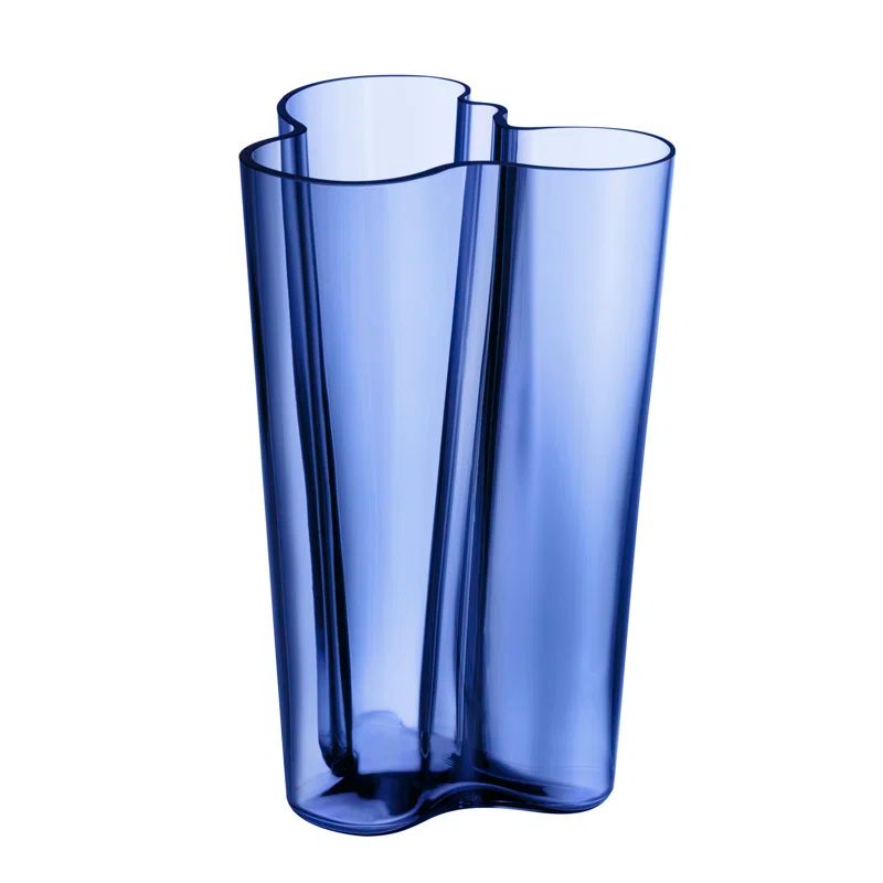 Aalto Handcrafted Ultramarine Blue Glass Table Vase