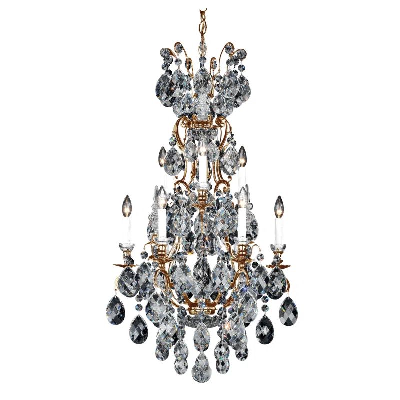 Mini Heritage Clear Crystal 10-Light Empire Chandelier in French Gold