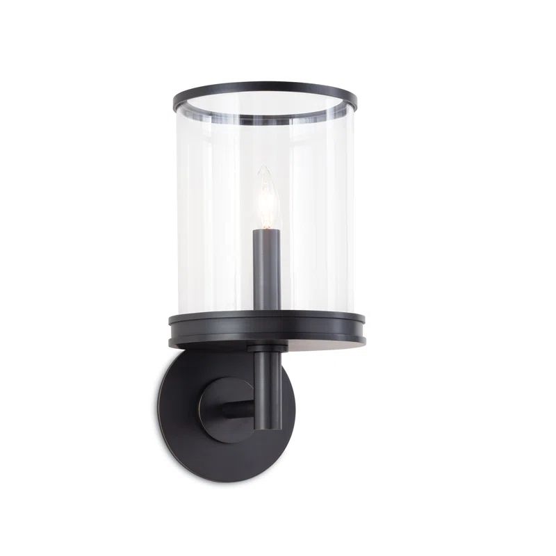 Adria 1-Light Dimmable Oil Rubbed Bronze Sconce with Glass Shade