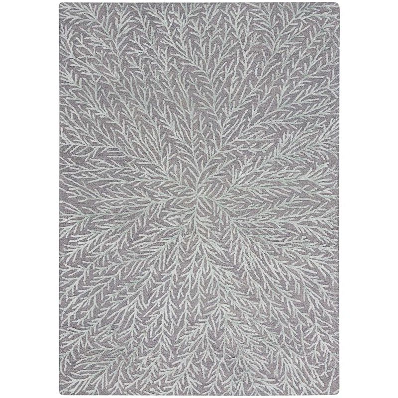 Slate & Teal Abstract Hand-Tufted Wool Blend 5' x 7' Rug