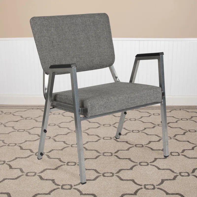 Gray Antimicrobial Fabric Bariatric Medical Reception Chair