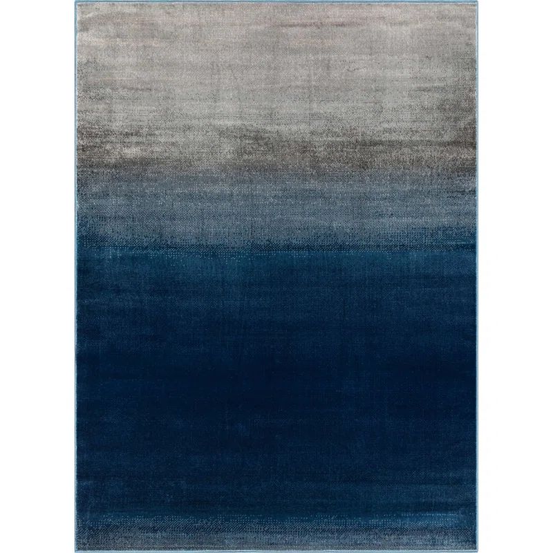 Barclay Blue and Gray Synthetic 5' x 7' Area Rug