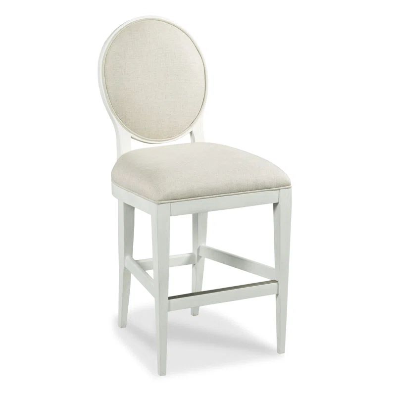 Alabaster French Oval Back Counter Stool with Tapered Legs