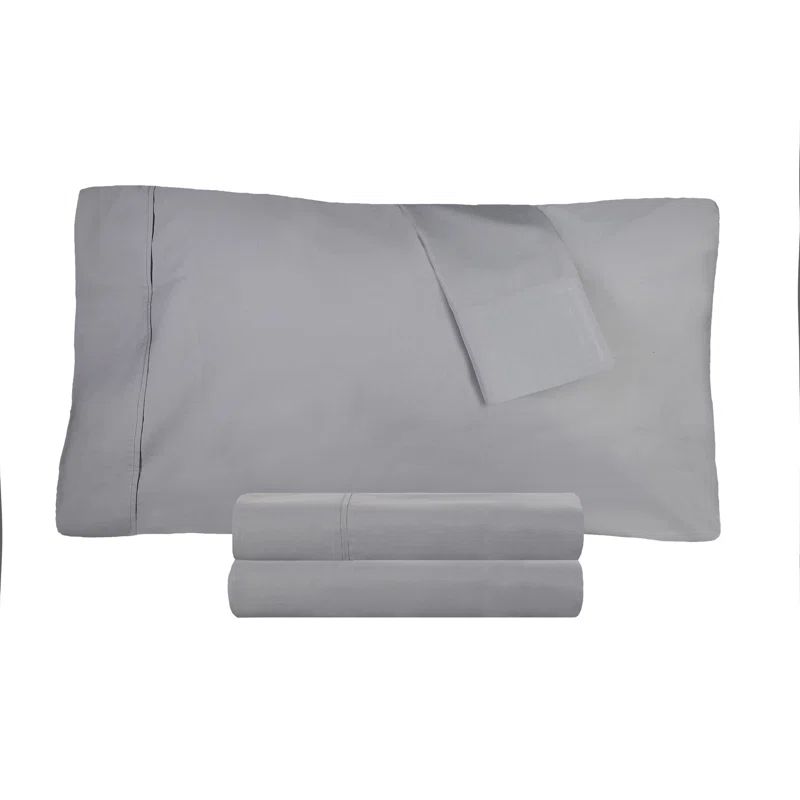 Queen Smoked Pearl Cotton Percale Deep Pocket Sheet Set