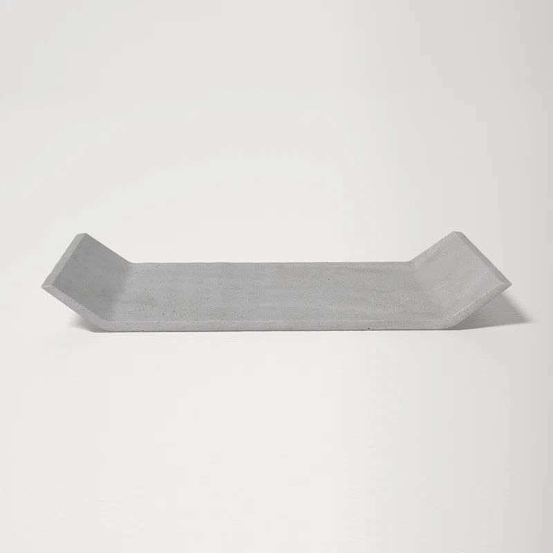 Lunar Elegance 16x12 Light Grey Polystone Decorative Tray