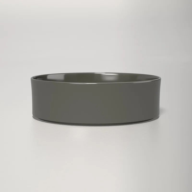 Pewter Ceramic Round Salad Serving Bowl 101oz