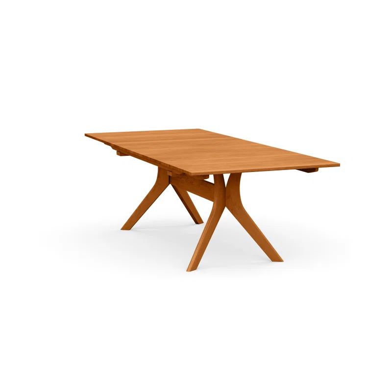 Audrey Natural Cherry Solid Wood Extendable Trestle Dining Table