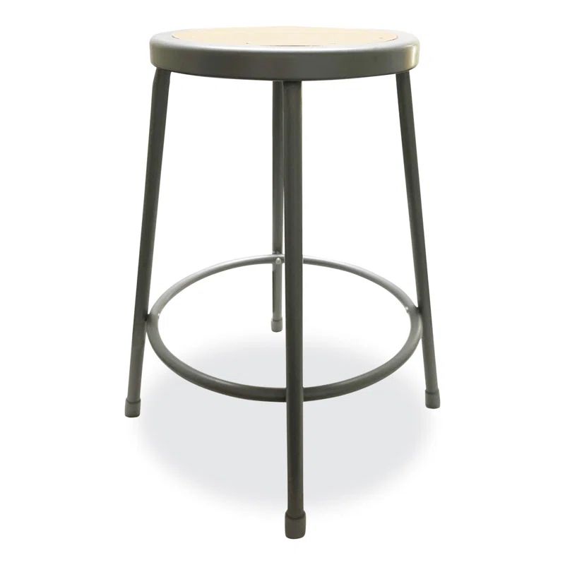 Brown and Gray Adjustable Backless Industrial Stool