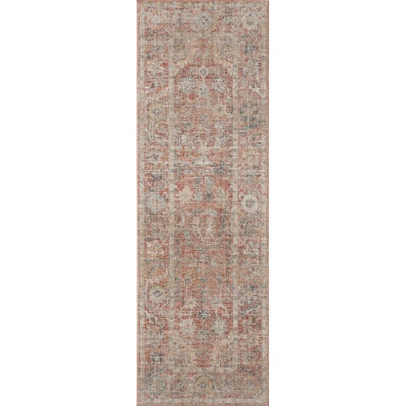 Sunset Floral Traditional Machine Woven Runner Rug 2'7" x 10'