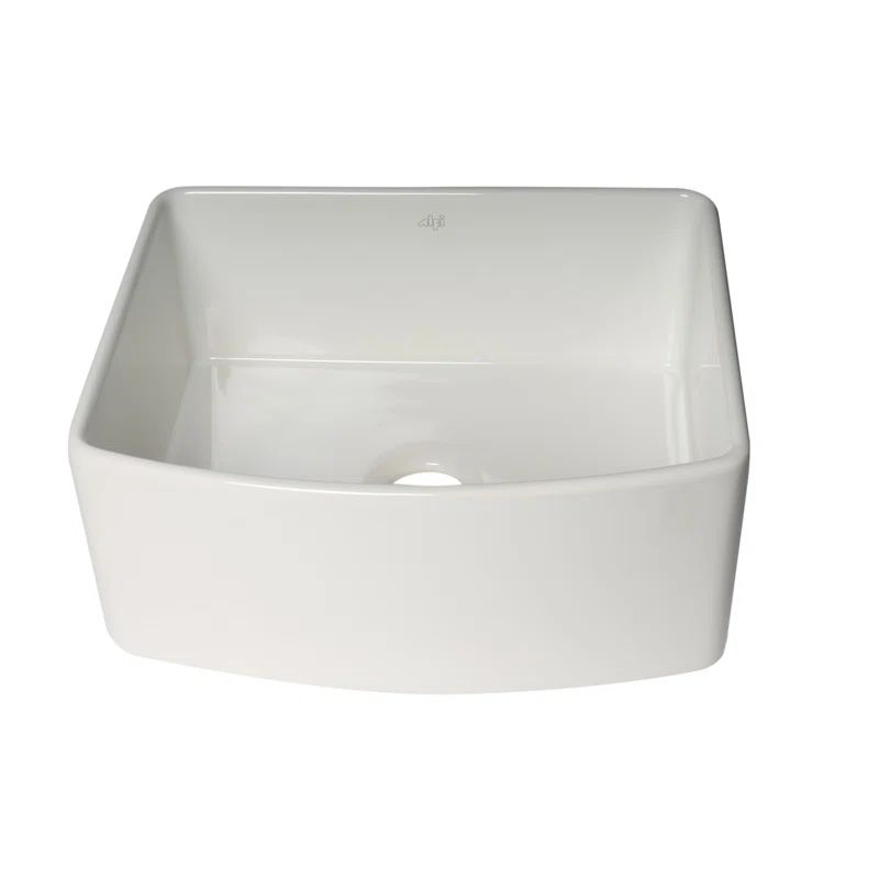 24'' White Fireclay Farmhouse Drop-In Single Bowl Sink