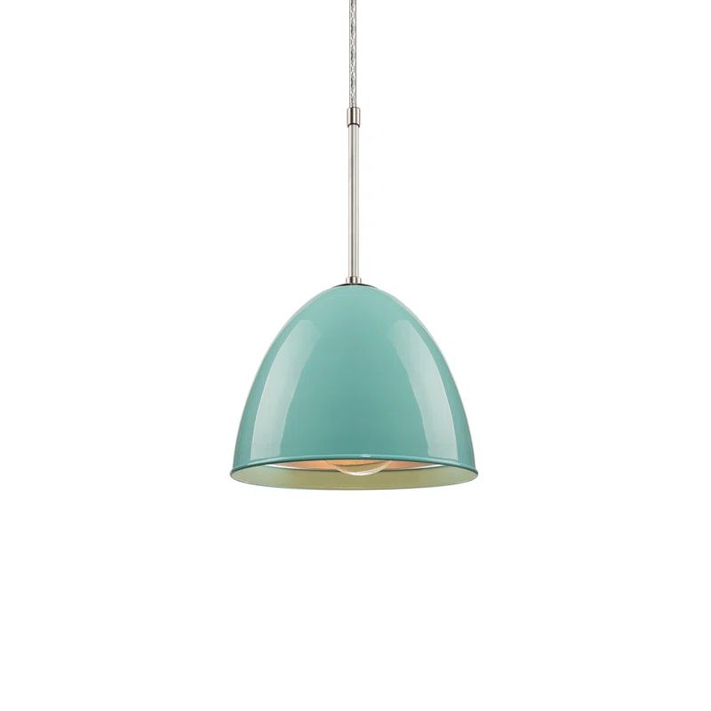 Classic Mini Pendant in Larkspur Blue with Matte Chrome Finish