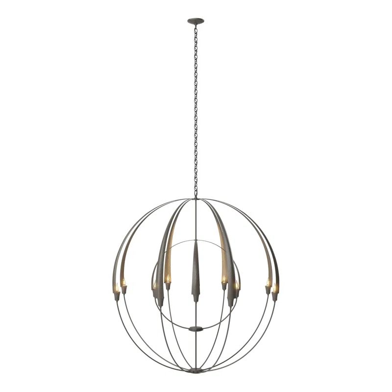 Cirque 48" Dark Smoke Steel Globe Chandelier