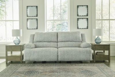 Gray Fabric Pillow-Top Arm Reclining Sofa, 93"