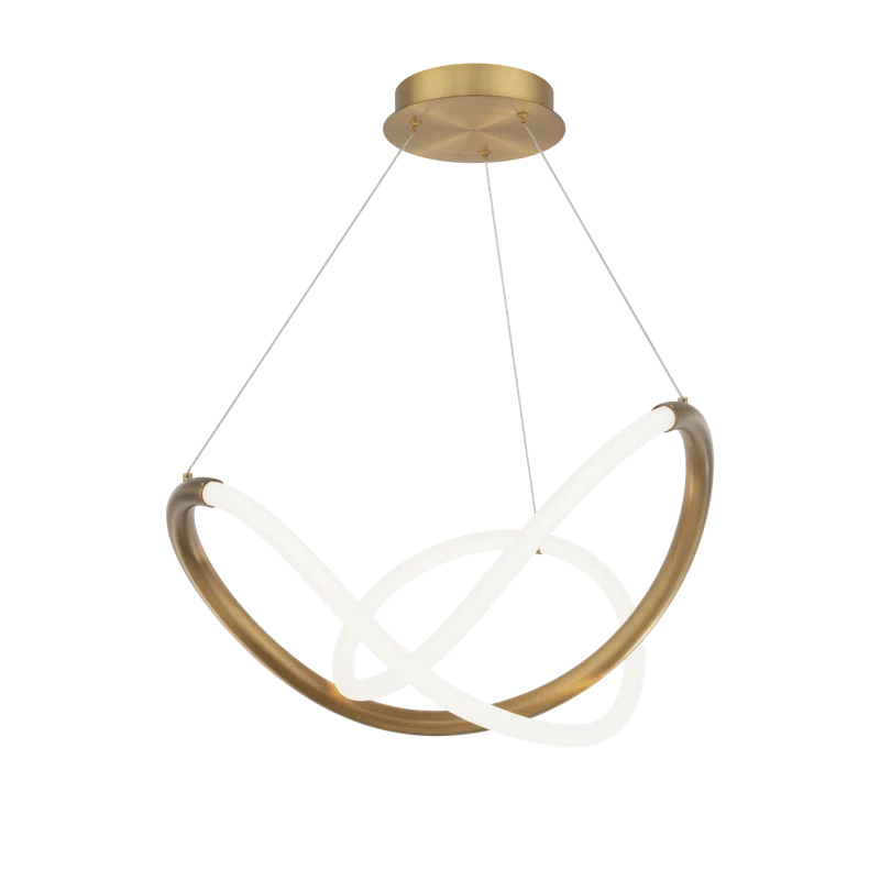 Aged Brass LED Geometric Indoor/Outdoor Chandelier