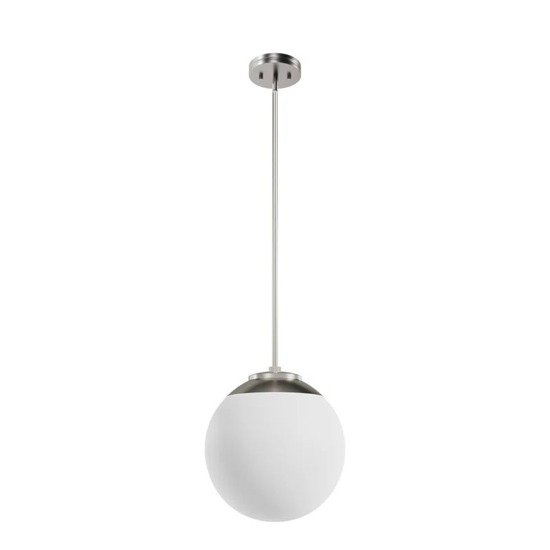 Hepburn Brushed Nickel 12" Deco Style Globe Pendant Light