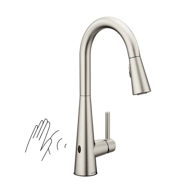 Sleek Stainless Steel High-Arc Pulldown Kitchen Faucet with MotionSense