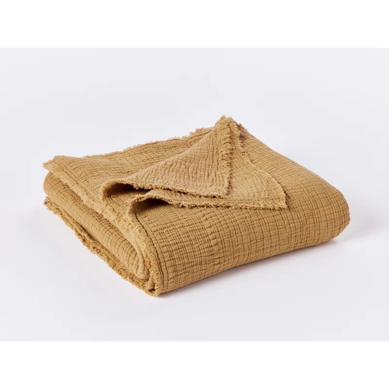 Hazel Organic Cotton Matelasse Reversible Throw Blanket