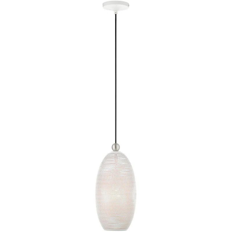 White and Brushed Nickel LED Pendant Light