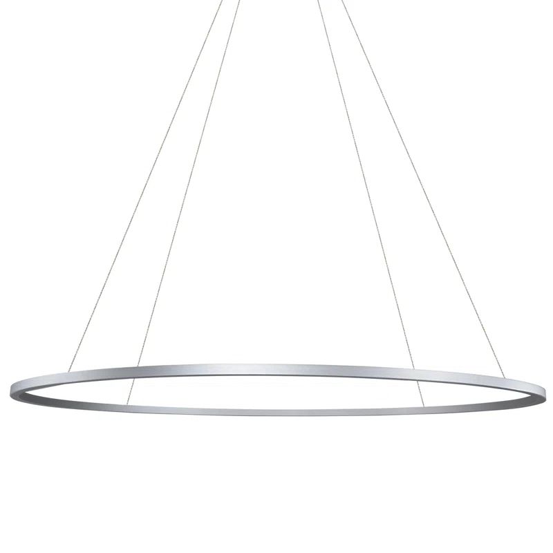 Tania Silver 72" Adjustable LED Ring Chandelier