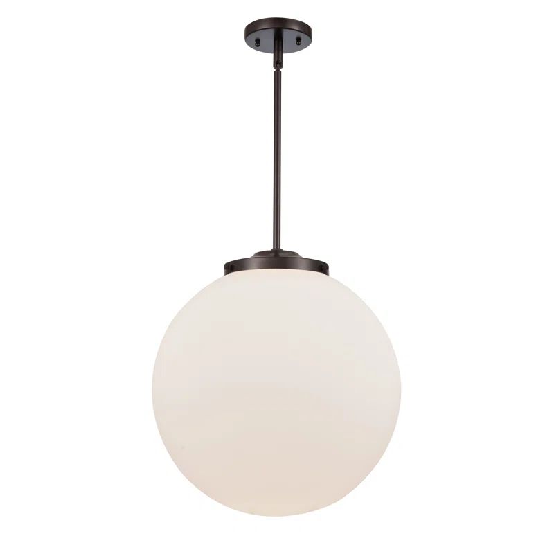 Beacon Globe Pendant in Oil Rubbed Bronze with Matte White Shade