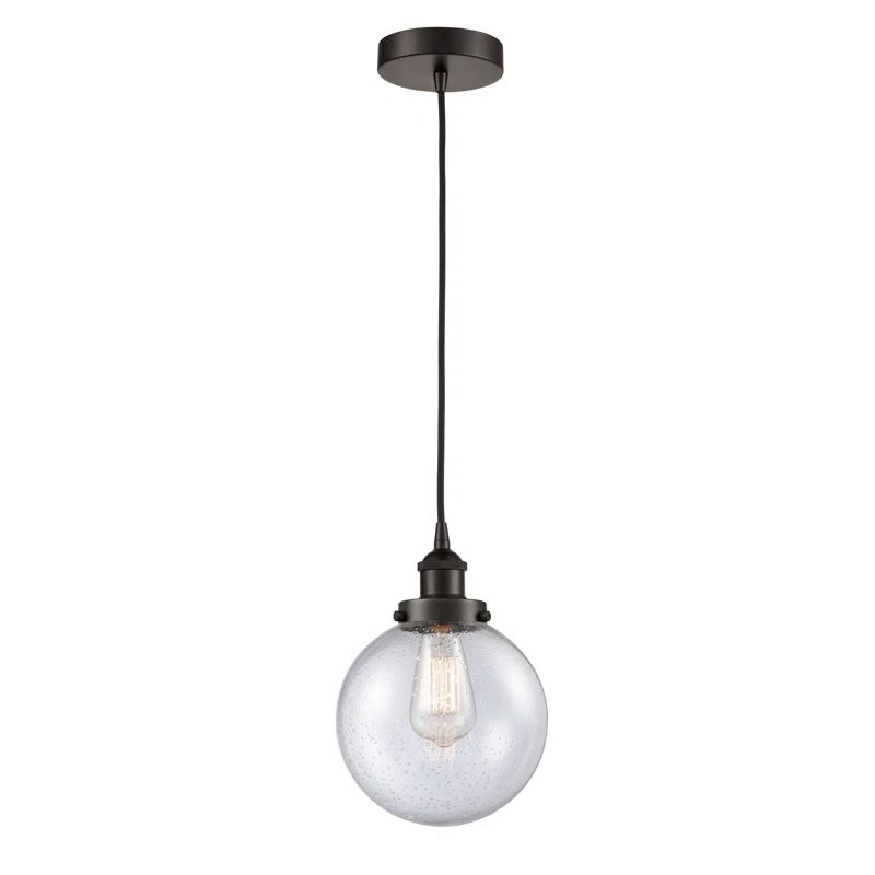 Edison Matte Black Mini Globe Pendant Light in Oil Rubbed Bronze