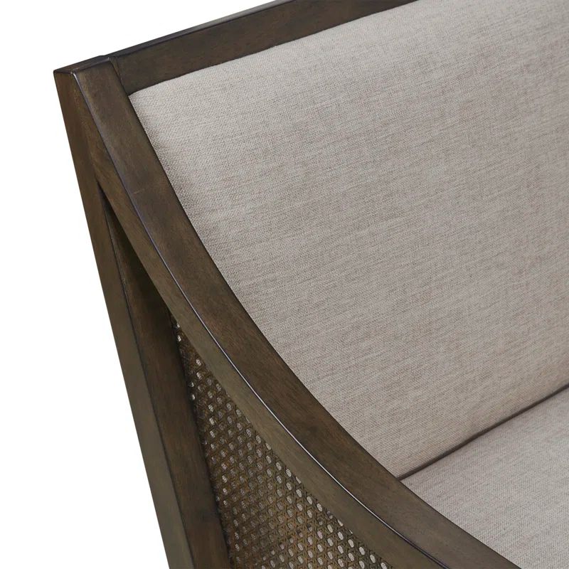 Lily Pond Dark Coffee Wood & Cane Accent Armchair