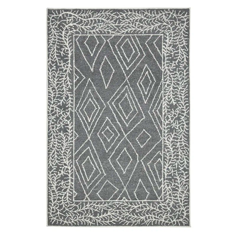 Amer Elegance Dark Gray Tufted Wool 9'x13' Handmade Area Rug