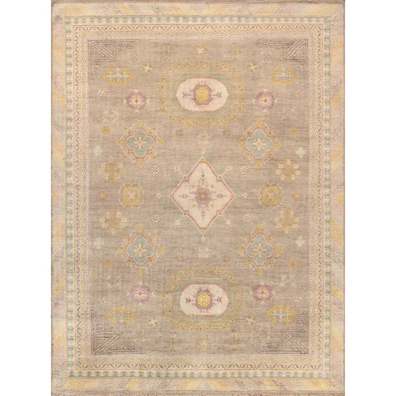 Azerbaijan Hand-Knotted Camel Wool Area Rug, 12' x 18'