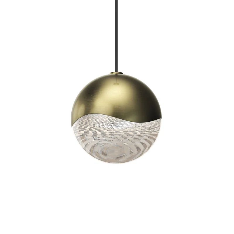 Satin Nickel Crystal LED Globe Pendant Light