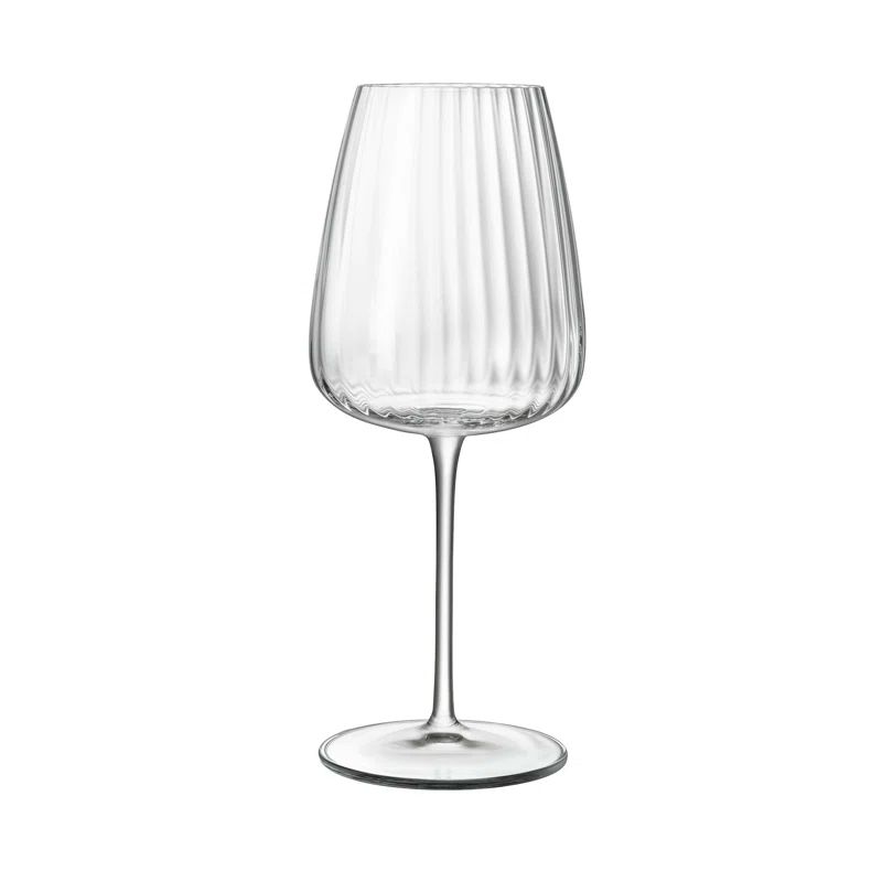Optica Ribbed Clear Crystal Red Wine Glass Set of 4