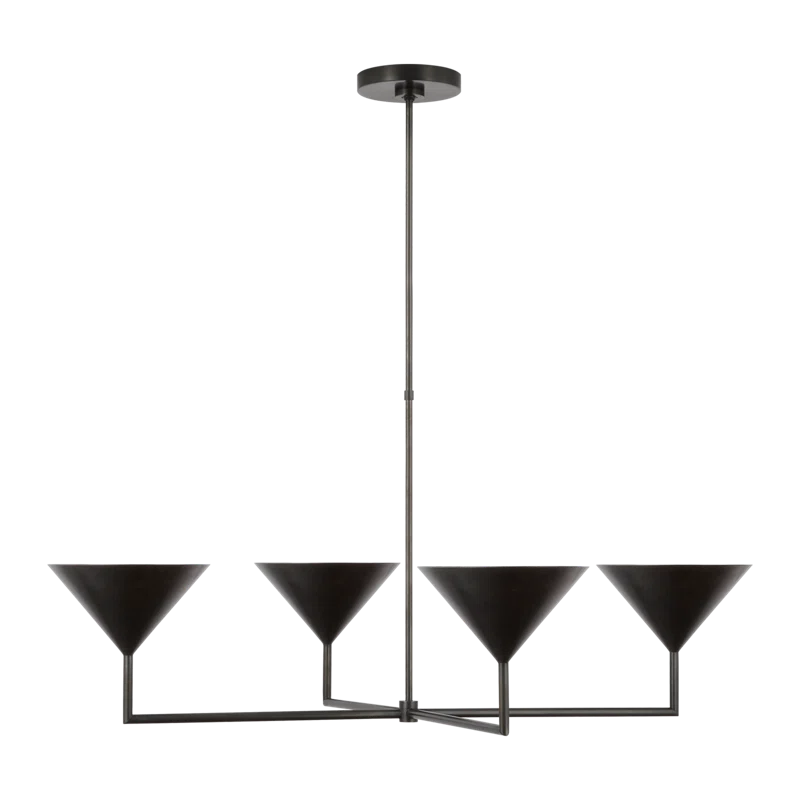 Bronze 38" Linear 4-Light Chandelier