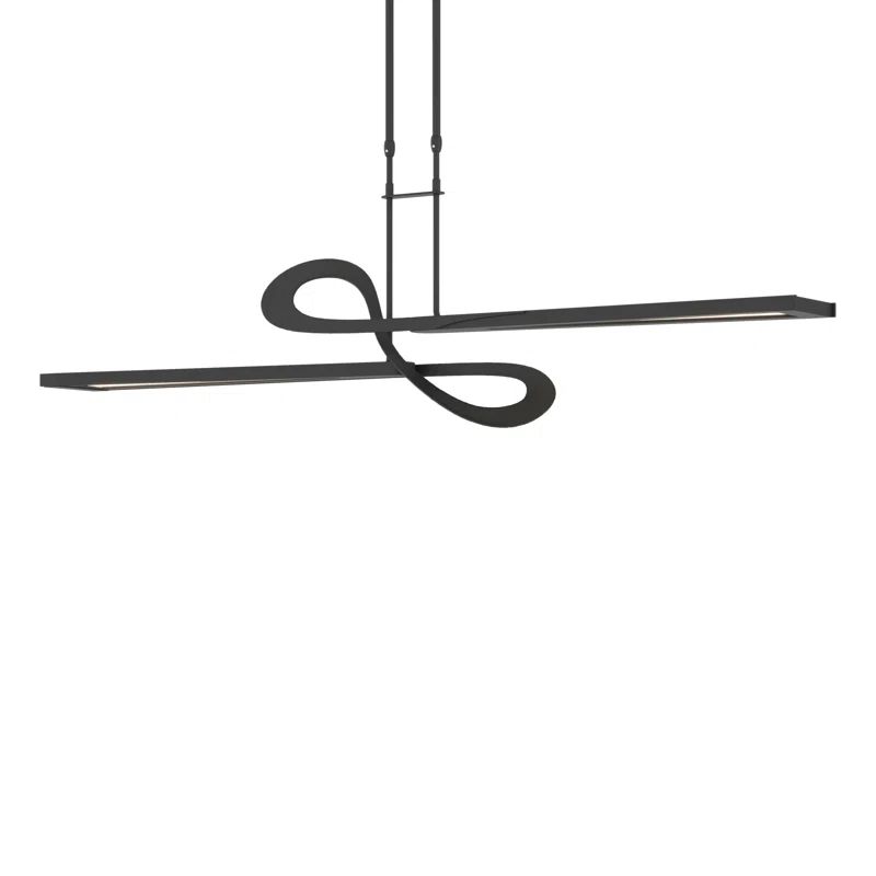 Switchback Sleek Black LED Kitchen Island Pendant 49"-68.9"