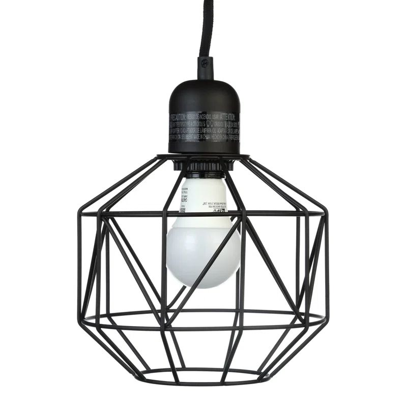 Bronze Geometric Cage Swag Pendant Light 9.75"